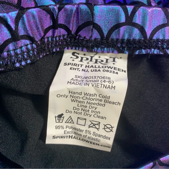 SPIRIT HALLOWEEN Mermaid Dress Up 3 Piece Costume Purple/Pink Size Small 4-6 - Picture 7 of 8
